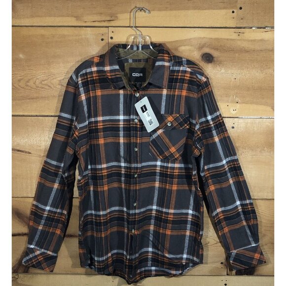NWT NEW CQR Flannel Plaid Button Down Shirt Mens Size Medium Long Sleeve Casual - Picture 1 of 12